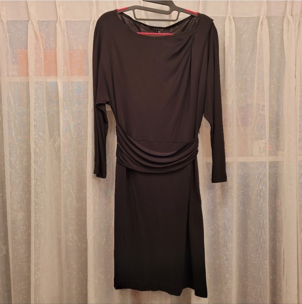 Theory Ivista Black Dress 3/4 Sleeves Size 8 NWT - Picture 3 of 14